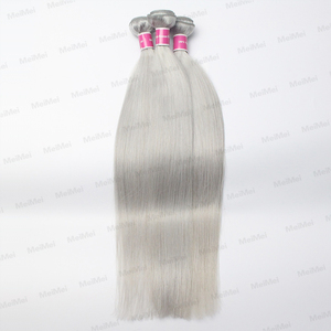 Tự Nhiên Màu Xám Bạc Tóc Bó Với <span class=keywords><strong>Closure</strong></span> Và Phía Trước, Xám Bạch Kim Trinh Nữ Thô Tóc Con Người Extensions Dệt Cho Bện - Product Image 2