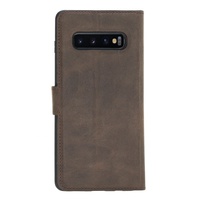Étui en cuir véritable fait à la main, portefeuille amovible et pliable, couverture pour téléphone portable MCR-0128