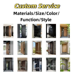 Porte di Sicurezza Moderne per Casa Personalizzate dalla Migliore Fabbrica Cinese Porte Esterne in Legno Massiccio con Perno per Villa - Product Image 6