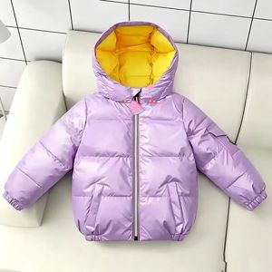 Veste d'hiver brillante pour garçons et filles - Légère, à <span class=keywords><strong>capuche</strong></span>, imperméable, coupe-vent, épaisse, de haute qualité, manteau d'hiver pour enfants - Product Image 2