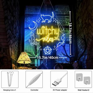 Insegna al Neon LED Stile Mistico: Gatto, Luna, Pentagramma, Pipistrello, Psichico, Lettore di Fortuna, per Negozi di Appassionati di Tarocchi, Insegne al Neon Personalizzate - Product Image 3