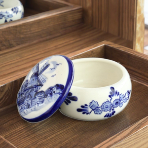 Boîte de rangement en céramique de style européen Delft Blue <span class=keywords><strong>Holland</strong></span> Design pour bijoux pour cadeaux d'anniversaire de mariage de la Saint-Valentin décor à la maison - Product Image 1