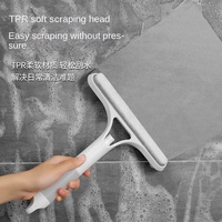 Essuie-glace de nettoyage de vitres double face en plastique écologique trois en un avec raclette TPR pour miroir et verre domestiques