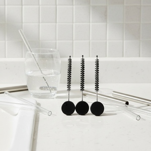 Juego de cepillos de <span class=keywords><strong>limpieza</strong></span> de pajitas de nailon TDF con mango negro, limpiador de tubos estrechos reutilizable para boquillas de botellas de agua y vasos de bebé - Product Image 3
