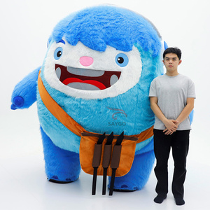 Costume Gonfiabile da Mascotte Mostro Blu per Adulti, <span class=keywords><strong>Noleggio</strong></span> per <span class=keywords><strong>Halloween</strong></span>, Carnevale, Feste in Maschera, Vestito da Personaggio dei Cartoni Animati Gigante 2,2m - Product Image 6