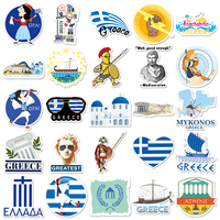 50PCS haute qualité dessin animé paysage extérieur amusant grèce autocollants, étuis de téléphone de vélo, autocollants de décoration pour ordinateur portable