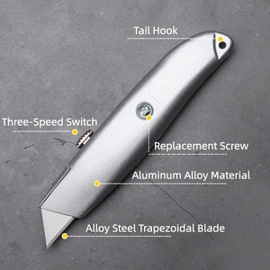 Cuchillo Multiusos de Aleación de Aluminio de Grado Industrial con Hoja de Acero al Carbono OEM para Construcción, Carpintería y Proyectos de Bricolaje - Product Image 4