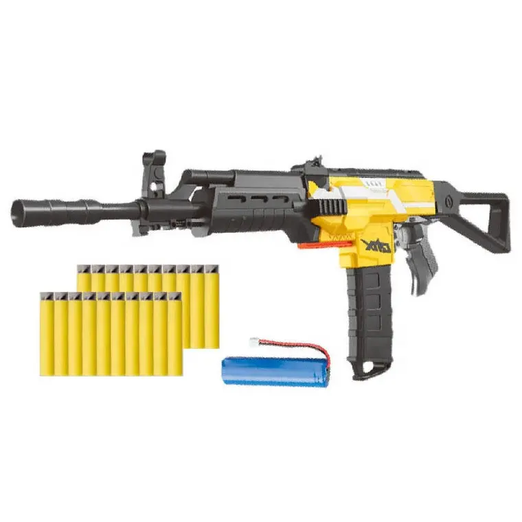 전기 장난감 AK47 롱 건 소년 어린이를위한 소리와 부드러운 총알이있는 플라스틱 폼 다트 블래스터 세트
