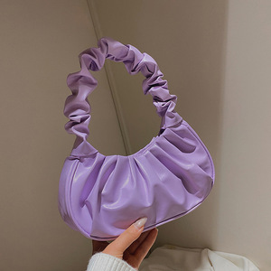 Sacs à main d'été plissés pour femmes PU Cloud Bags Leisure Armpit Bag Shopping Shoulder Bags Dumpling Handbag Female R2207 - Product Image 6