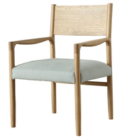 Chaise de lecture de loisirs avec accoudoir dossier cadre en bois de frêne chaise simple avec siège coussin en tissu pour salon hôtels