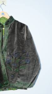 Handmade <b>Velvet</b> Hand Block Print Breathable Eco-Friendly Knitted Cotton <b>Jacket</b> for <b>Women</b> Ethnic Floral Design Summer - Product Image 6