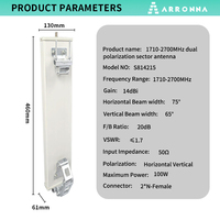 Antena Sectorial WiFi WiMAX Arronna S814215 1710-2700MHz 5-10km, Amplificador de Señal, Repetidor, Router, Puente, Ganancia de 14dBi
