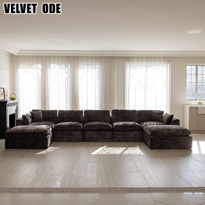 Canapé Nuage en Velours Style Victorien, Canapé Sectionnel Compressé, Mobilier de Salon Moderne de Luxe – Offre Spéciale - Product Image 4