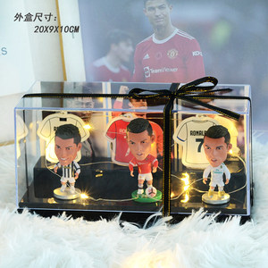 Set de Regalo de Llaveros 3D de Dibujos Animados con Diseño de Ronaldo y De <span class=keywords><strong>Bruyne</strong></span>, con Caja de Luz LED, Material Plástico, para Fans - Product Image 5