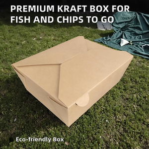 กล่องบรรจุภัณฑ์กระดาษคราฟท์แบบใช้แล้วทิ้งคุณภาพสูงสำหรับใส่ปลาทอดและซูชิ พร้อมฝาปิดแม่เหล็ก สำหรับอาหารจานด่วนแบบนำกลับบ้าน - Product Image 2