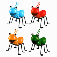 Ensemble d'art mural en fer rustique multicolore en forme de fourmis, figurines de fourmis pour la décoration du salon, du patio et de la maison