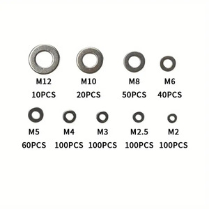 304 Stainless Steel Flat Washers Set M2 To M12 DIN125 Grade A Boxed For Screw Fastening - Product Image 4