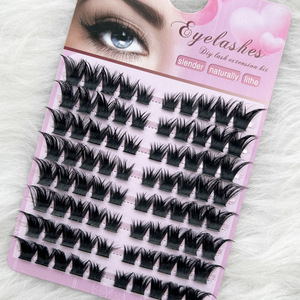 Vente en gros usine Cils synthétiques DIY style œil de chat NM11, fins, naturellement souples, épais et bouclés, 80p, à pose thermofusible pour un effet œil de chat - Product Image 1