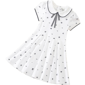 KUYEEBEAR Baby Girl <b>Shirt</b> <b>Dress</b> 2021 Girl Summer <b>Dress</b> Vestidos Cotton Little Girls <b>Dresses</b> De Verano <b>Short</b> <b>Sleeve</b> 6 to 14 Years - Product Image 1