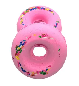 自有品牌天然手工儿童粉色甜甜圈新奇沐浴炸弹素食泡泡奢华碳酸派对青睐有机儿童沐浴炸弹