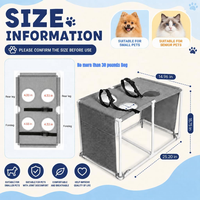 Hamac de toilettage pour animaux de compagnie USMILEPET avec cadre en PVC personnalisé et support, hamac de toilettage pour petits chiens et chats, hamac de bain pour animaux de compagnie