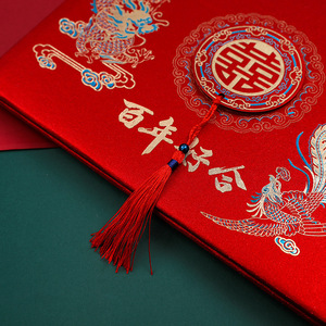 Livre d'or de mariage Magpie, design Dragon Rouge et Phénix, pour la cérémonie de mariage et le registre des invités - Product Image 3