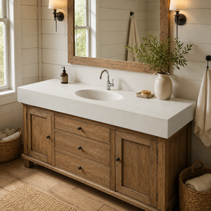 Poulars - Lavabo de Pedestal de Piedra Natural de Lujo para Montar en la Pared, Lavabo de Mármol Statuario Bianco - Product Image 1