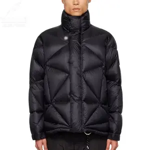YuFan Custom Black Oak Down Jacket Winter Bubble Padded Coat Mens Puffer Duck Down Jacket Waterproof