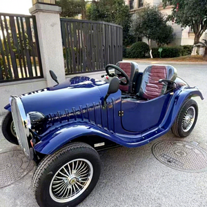 Voiture électrique miniature classique, cabriolet de rue avec 2 sièges en cuir et boîte de vitesses automatique, alimentée par batterie au lithium, voiturette de golf classique - Product Image 1