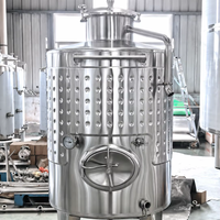 Cuve de Fermentation en Acier Inoxydable 1000L pour Vin Blanc et Cidre avec Chemise de Refroidissement pour Vignobles et Production de Boissons