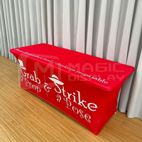 Housse de table personnalisée 4ft 6ft 8ft avec logo d'entreprise, bannière de table extensible couleur pour salon professionnel, événement, publicité