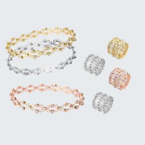 Transformable Trendy Diamond Silver Bracelet Turns Into <b>Ring</b> Space Saving <b>Smart</b> Jewelry - Product Image 1