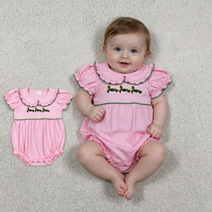 RTS Boutique Mallard Ducks Embroidery Baby Cotton Spandex Cute Toddler Girls <b>Bubble</b> Romper Casual Baby Bodysuit New Styles - Product Image 1