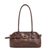 Sac coquille chic de style français pour l'automne/hiver 2026, rétro et polyvalent, à porter à l'épaule ou à la main, avec fermeture éclair et compartiment dissimulé pour téléphone portable