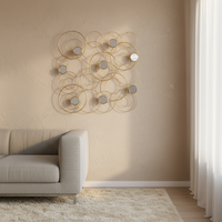 Miroir Mural Métallique Style Nordique – Vente Fabricant – Décoration Murale pour Salon 99,7*3,18*52,07 CM