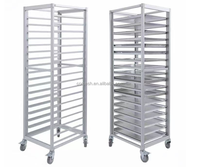 Chariot à 12, 15 ou 18 niveaux en acier inoxydable pour plaques de cuisson, avec roues et support, pour la cuisson du pain et le séchage des légumes