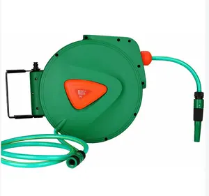 Auto Wall-Fixed Cable Reel 20 MT + 2 Garden Wall Bracket Automatic Plastic Hose Reel for Water Supply