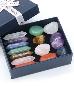 Raws curativi ghiaia cristallo meditazione pietre di palma sette <span class=keywords><strong>Chakra</strong></span> burattato pietra Reiki Set - Product Image 5