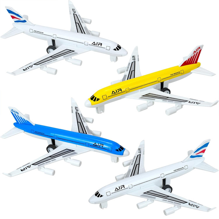 2 Mini Avions Métalliques - Jouet Enfant 4-6 Ans, Propulsion Manuelle, Cadeau Anniversaire Ou Récompense