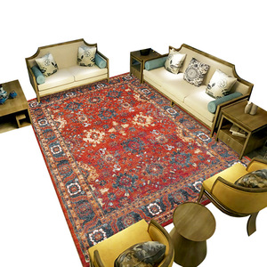 Tapis en velours de style persan vintage Meng Yujia 200x300 cm, motif géométrique, tapis de salon - Product Image 4