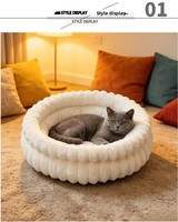 Niche ovale universelle quatre saisons pour animaux de compagnie, grande, enveloppante, épaisse, chaude pour l'hiver, en tissu solide et écologique, pour salon