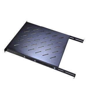Étagère fixe noire de 19 pouces, étagère coulissante 1U 2U, plateau cantilever pour accessoires de racks de serveurs, plaque de chargement 250mm 300mm 350mm - Product Image 1
