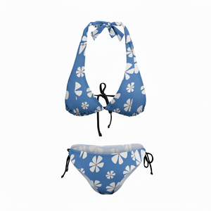 Conjunto de Traje de Baño de 2 Piezas en Tallas Grandes, con Spandex/Poliéster y Encaje con Borlas y Pedrería, para Mujeres Amantes de la Playa - Product Image 1