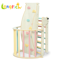 Ensemble d'escalade, d'échelle et de toboggan en bois pour enfants d'intérieur, aire de jeux multifonctionnelle pour les tout-petits