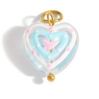Comiya 2026 Accessoires de Bijoux DIY Breloques Pendentifs en Verre en Forme de Poisson Coloré, Plaqué sous Vide, Style Cœur, Frais et Doux d'Été