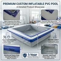 Piscine gonflable extérieure sur mesure, plateforme portable, réservoir d'eau en bâche, structure en PVC, usage commercial, aquaculture, natation