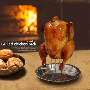 Asador de pollo de acero inoxidable con bandeja para asar al aire libre - Product Image 2