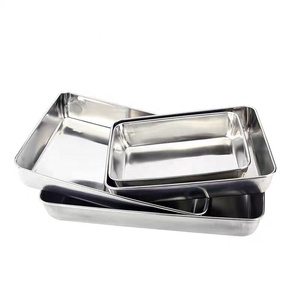 Bandeja rectangular personalizada para hornear pan, <span class=keywords><strong>pizza</strong></span>, pastel, bandeja de acero inoxidable para horno - Product Image 4