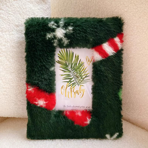 Manufacturers Wholesale Cute Christmas Style <b>Square</b> Plush Desktop Stand Photo <b>Frames</b> - Product Image 4