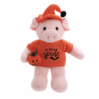 Set de Peluches de Animales de Halloween: Vaca, Rana, Zorro, Koala, Panda, Cerdo, Pug de 12 Pulgadas – ¡Demasiado Lindos para Ser Aterradoros! Suaves y Rellenos, Regalo de Temporada.